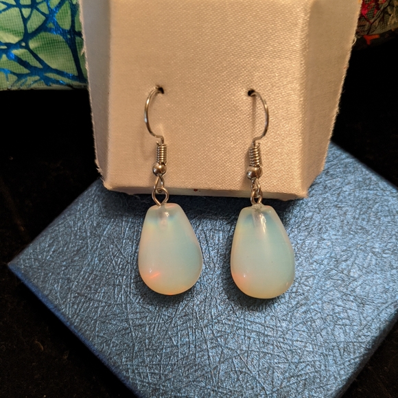 Opal Essence Stone Earrings - Picture 2 of 9